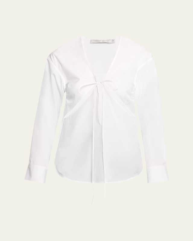 Triquetra Self-Tie Cotton Shirt